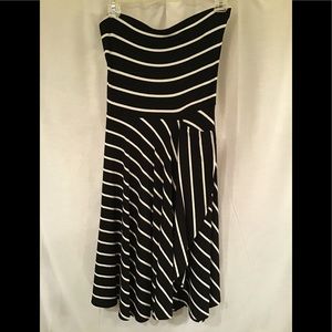 Ann Taylor Black and White Striped Dress